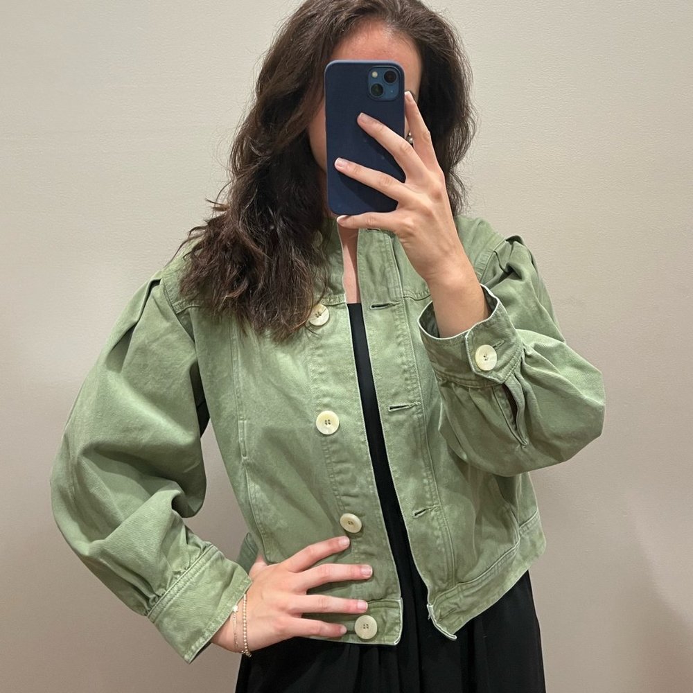 ZARA Oversized Utility Jacket in Army Green Size S